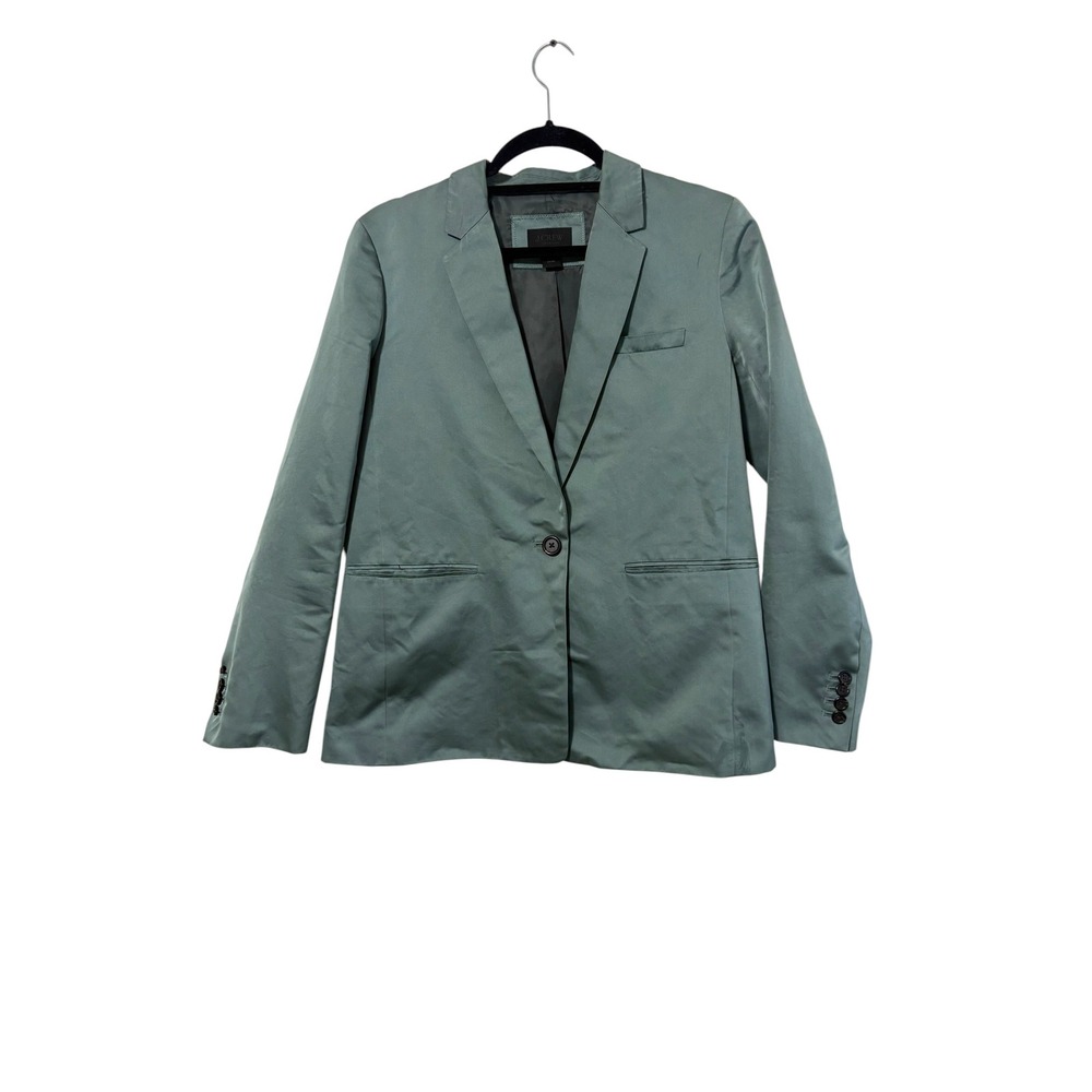 J. Crew Collection Size 6 Sage Green Satin Blazer Formal Preppy Business